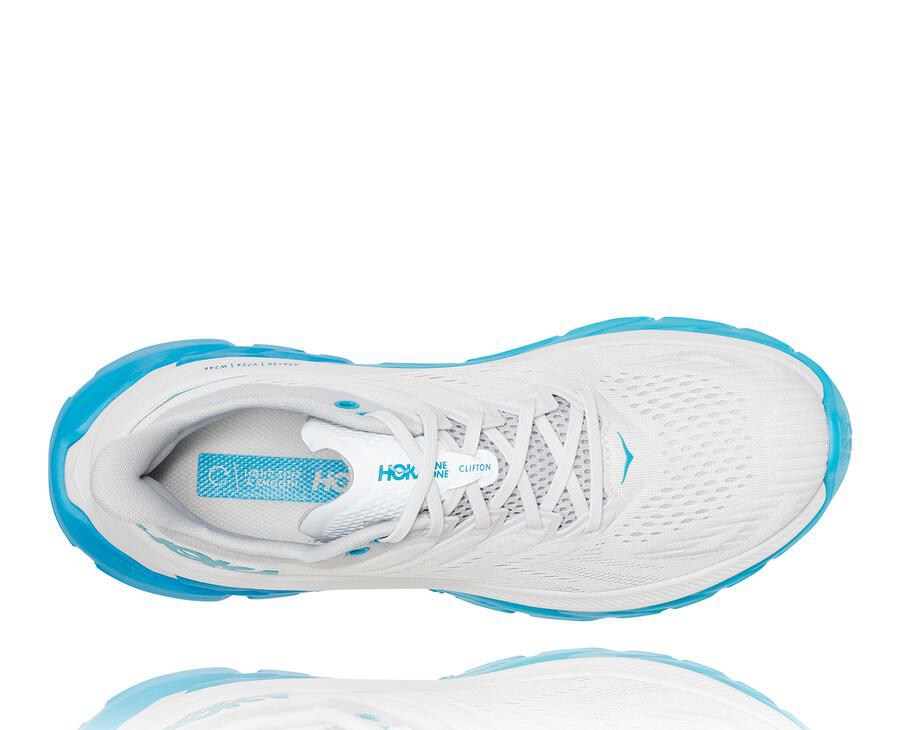 Hoka One One Koşu Ayakkabısı Erkek Beyaz/Mavi - Clifton Edge - ZS7635049